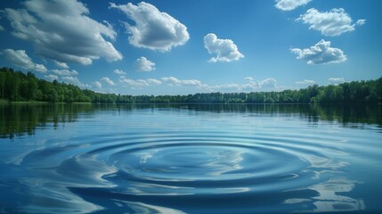 Canvas Print - Peaceful Ripples on a Tranquil Lake