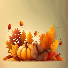 Wall Mural - Beautiful autumn illustration background