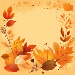 Canvas Print - beautiful autumn illustration background