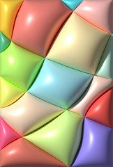 Aufkleber - Abstract background with inflated figures, 3D rendering illustration