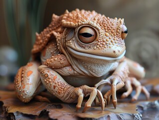 Canvas Print - Close-Up of a Toad with Detailed Skin Texture