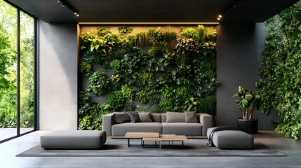 Wall Mural - Clean minimalist backyard with a gravel pathway and geometric garden features