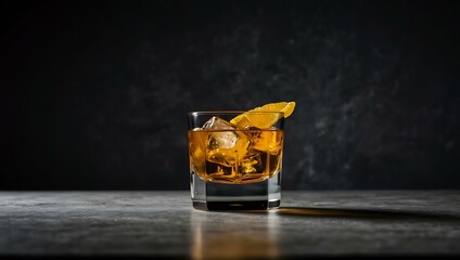 Canvas Print - Simple image of a whiskey cocktail.