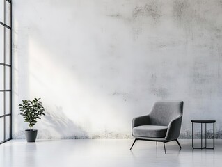 Wall Mural - empty modern office space with blank wall and contemporary furniture