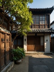 Canvas Print - Tamashima's Nishisou residence in Kurashiki City.