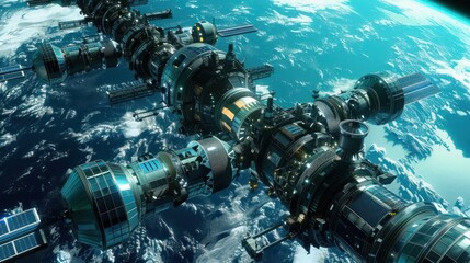 Space Station Orbiting Earth