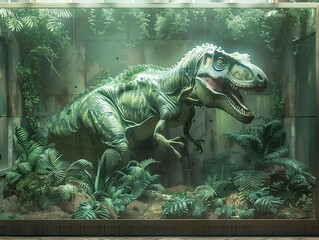 Poster - Tyrannosaurus Rex in a Museum Exhibit: A Prehistoric Encounter