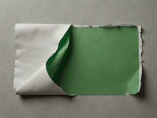 Poster - Torn green paper revealing white space for text.