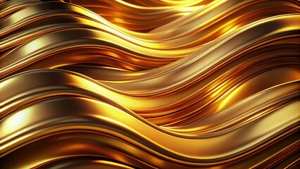 Luxurious shiny gold wave texture ideal for elegant design backgrounds. Generative AI