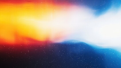 Gradient light. Glitch overlay. Abstract background. Colorful glowing blue white orange red layers of blurred glow texture with scratched muddy surface