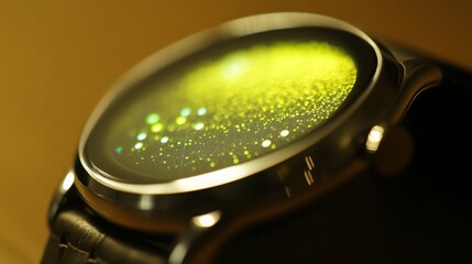 Aufkleber - A modern smartwatch showcases a colorful and intricate digital display, highlighting its advanced features and technology during a close-up view