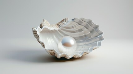 A shell with a pearl inside of it