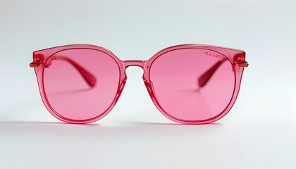 stylish pink sunglasses on a clean white background