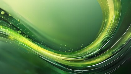 Poster - vibrant abstract green landscape with fluid shapes and textures