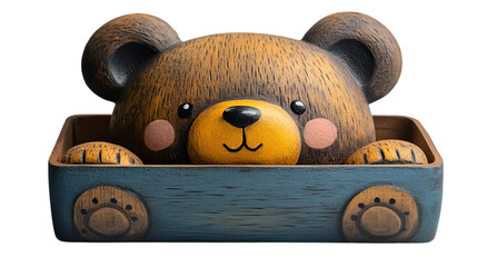 Wall Mural - a toy bear in a box. 