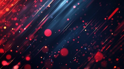 Poster - Abstract Red and Blue Lines with Glowing Particles