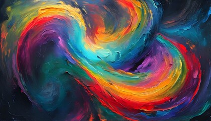 Vibrant Swirling Colors Against a Dark Background