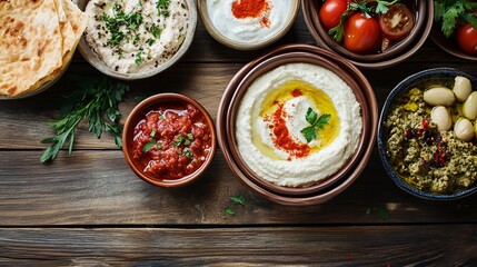 A Meze. The most popular Turkish dishes. A selection of small dishes served as appetizers, including dishes like hummus, baba ghanoush, dolma and haydari.