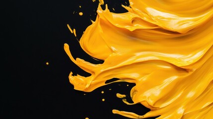 Poster - Abstract Yellow Paint Swirl