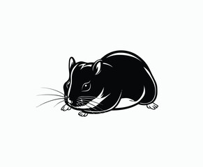 Hamster silhouette EPS vector art illustration template on a white background