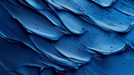 Wall Mural -  A tight shot of blue paint on an expansive artwork's surface, resembling numerous water droplets