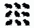 © creativestore - Hamster silhouette EPS vector art illustration template on a white background