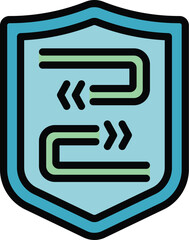 Poster - Data security concept icon with arrows going in opposite directions representing data exchange under protection