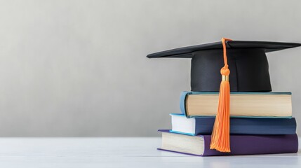 Graduation Cap on Books