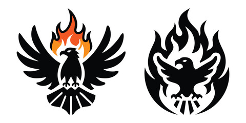 Wall Mural - Burning Eagle Logo Set