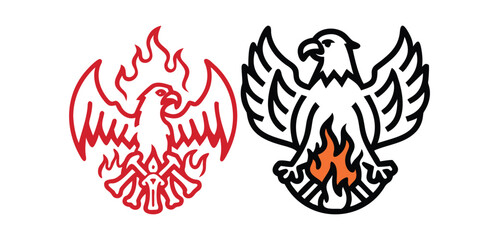 Poster - Burning Eagle Logo Set