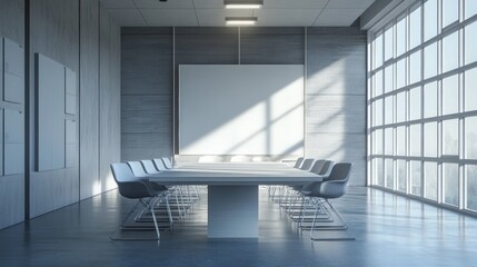 Canvas Print - Modern Office Meeting Room with Large Window