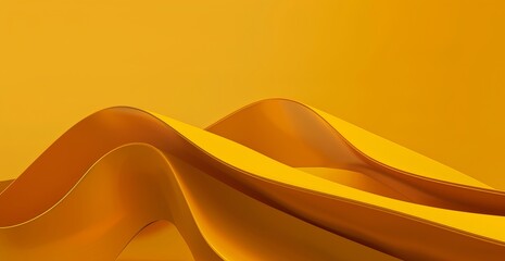 Poster - Abstract background. Windows wallpaper, Yellow organic shape in the foreground that resembles curved paper edges or waves.