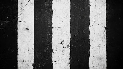 Poster - closeup of horizontal white stripes against a heavily textured black backdrop that showcases rough i