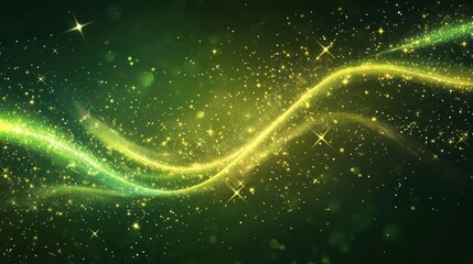 Poster - Sparkling Green and Gold Lights