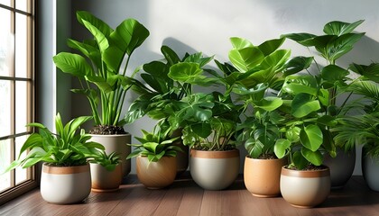 Wall Mural - Lush Green Houseplant Flourishing in Decorative Pot