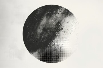 Poster - A photograph of a half circle shape in monochrome tones, useful for backgrounds or abstract designs