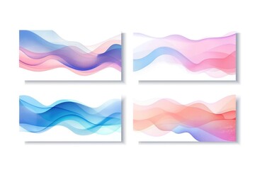 Canvas Print - Four abstract wave patterns in different colors and shapes