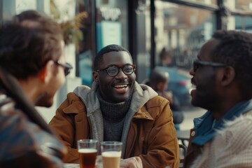 Poster - Group of men discussing around a table