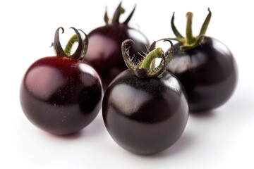 Poster - Three fresh tomatoes on a clean white surface