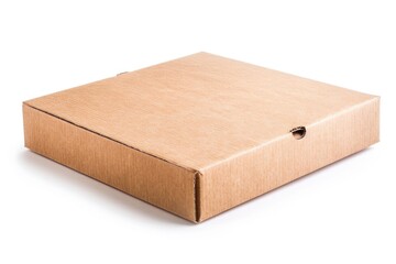 Poster - A cardboard box with a handle on a white surface, suitable for moving or storing small items