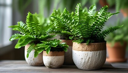 Canvas Print - Lush Green Fern Plant Thriving in Decorative Pot