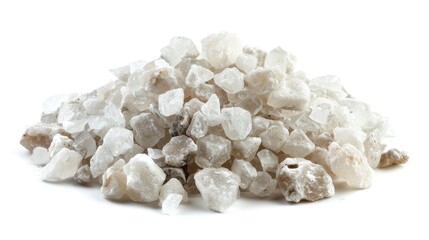 Sticker - A pile of crushed white rocks on a white surface