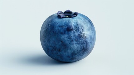 Canvas Print - A close-up shot of a blue apple on a white surface, ideal for use in food, nature, or still life photography projects