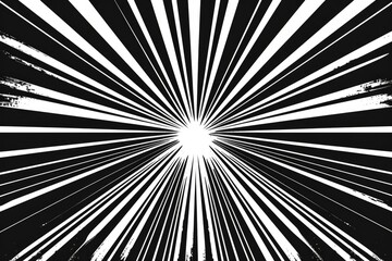 Poster - A stylized sunburst design in monochrome tones