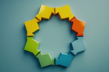 Canvas Print - A circular arrangement of colorful blocks for creative play or decoration