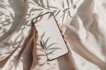 Poster - A person holds a smartphone in their hand, possibly taking a call or checking messages