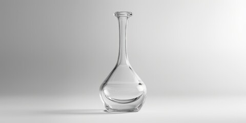 Poster - A decorative clear glass vase with a unique curved base, suitable for floral arrangements or as a standalone decorative piece
