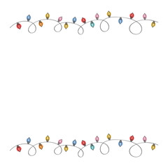 Aufkleber - Hand Drawn Christmas Lights Background Vector Design.