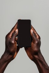 Poster - A person holding a cell phone in their hands, suitable for technology-related content or illustrations about modern communication