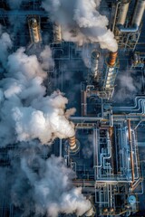 Poster - Industrial pipes emitting steam